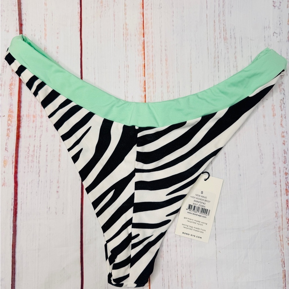 bond-eye Mint & Zebra Print Bikini Bottom Size S - Picture 3 of 3
